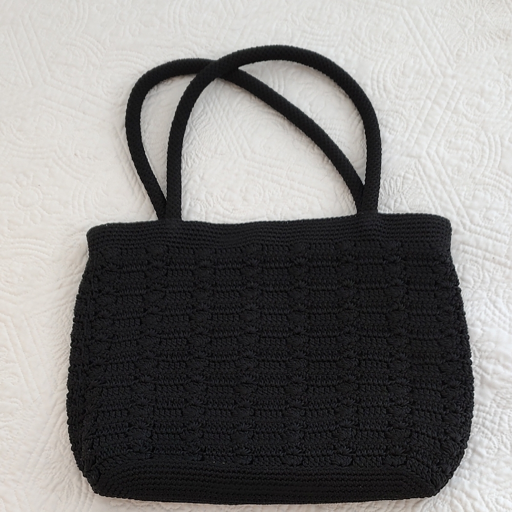 The Sak Black Hand Crochet Hand Bag